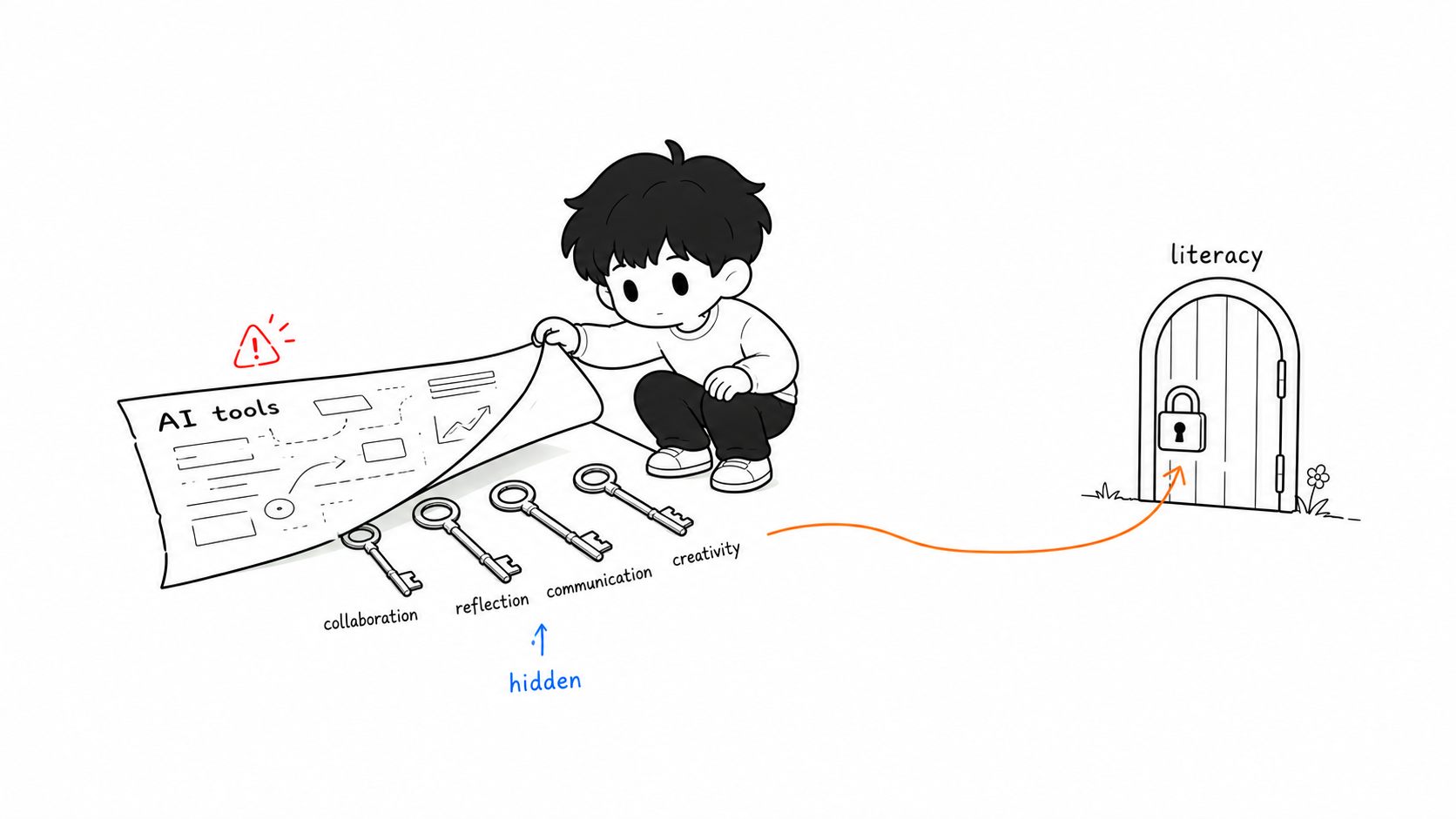 Ze lifts an AI tools map and finds keys for collaboration, reflection, communication, and creativity